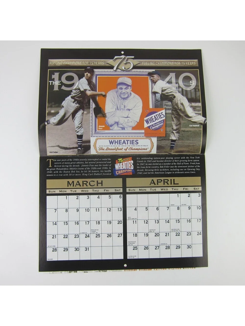 Vintage Wheaties Calendar 1999 Champions & Voting Poster 75 Years Of Champions
